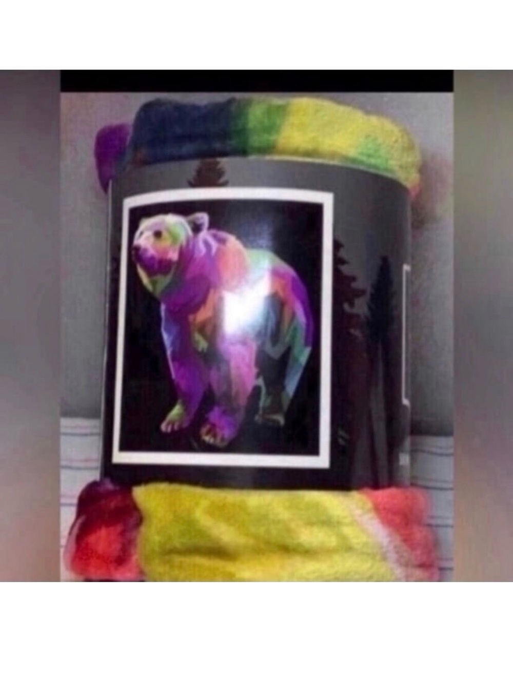 Lush Multi-Color Bear Print Plush Throw Blanket